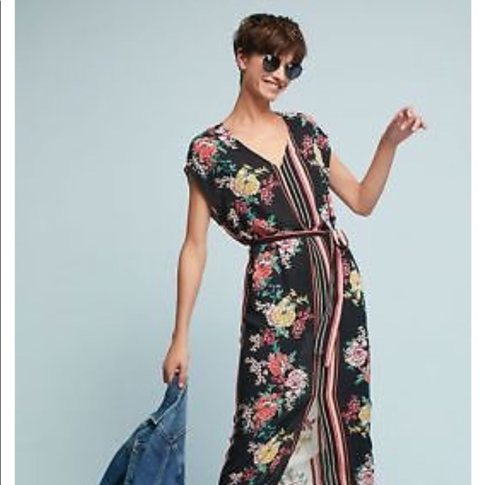 Anthropologie dra midi dress